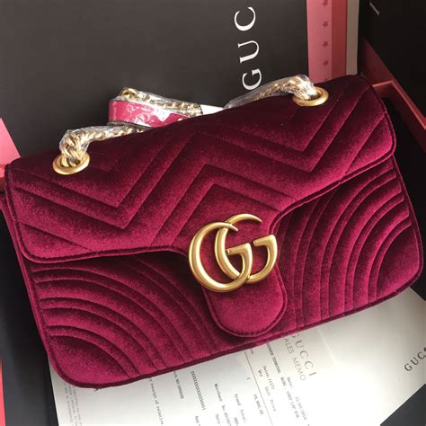 gucci marmont bag velvet red|authentic gucci marmont small bag.